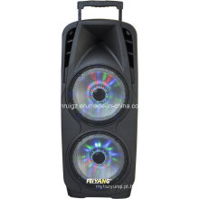 Orador plástico grande de Bluetooth da bateria do trole do dobro 10inch do poder grande super do Woofer com luz F73D